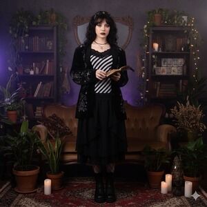 Vintage 00s ANGELS Striped Lace‎ M Cami Top Grunge Fairycore Whimsigoth Y2K Mall